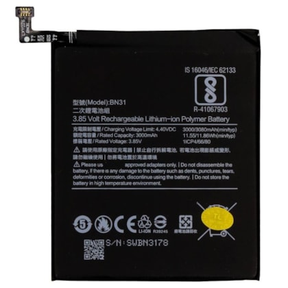 Bateria Xiaomi Mi A1 - Redmi S2 - Note 5A - 5X (BN31)