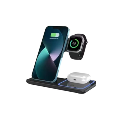 Estação De Carregador de indução Magnética Sem Fio 3 Em 1 - Peining