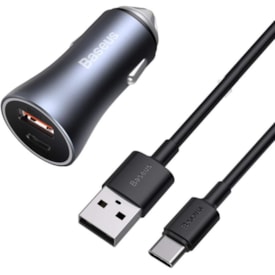 Fonte Veicular Usb + Tipo C Golden Contactor Pro 40W Baseus