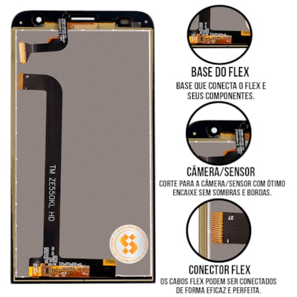 Frontal Tela Display LCD Asus Zenfone 2 Laser - Skytech