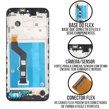 Frontal Tela Display LCD Motorola Moto E7 Plus - Skytech