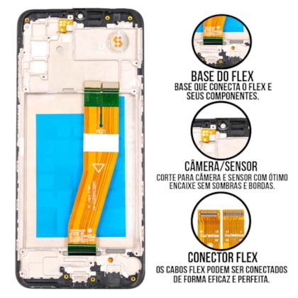 Frontal Tela Display LCD Samsung Galaxy A03S - Skytech