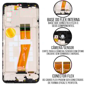 Frontal Tela Display LCD Samsung Galaxy A03S - Skytech