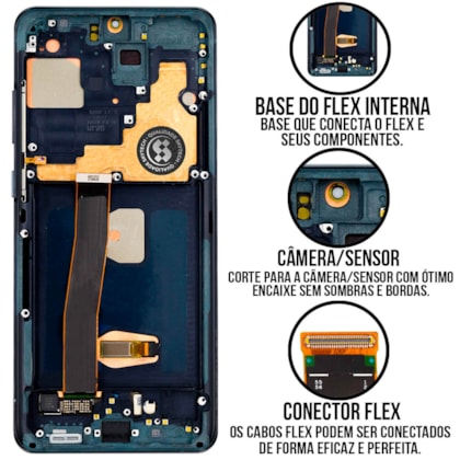 Frontal Tela Display LCD Samsung Galaxy S20 Ultra 4G 5G - Skytech