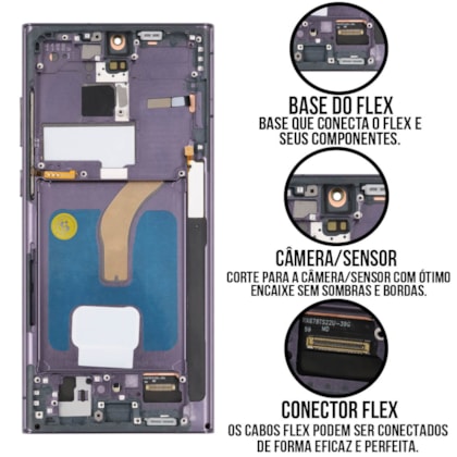 Frontal Tela Display LCD Samsung Galaxy S22 Ultra - Skytech