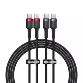 Kit Com 2 Cabos Tipo C Para Tipo C Cafule 100W Baseus