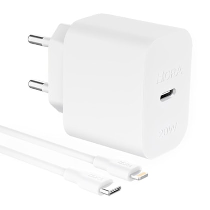 Kit Fonte + Cabo Compativel Com iPhone 20W 1M 1Hora (GAR154B)
