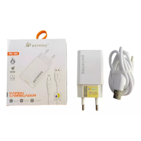 KIT FONTE + CABO USB PARA TIPO C QC3.0 20W