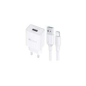 Kit Fonte + Cabo V8 2.4A 1M Micro Charger 1Hora (GAR124-EU)