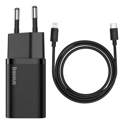 KIT FONTE TIPO C + CABO TIPO C PARA LIGHTNING SUPER SI QUICK CHARGER 20W 1M