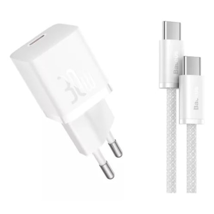 Kit Fonte Tipo C Com Cabo Tipo C Para Tipo C 20W Gan5 Mini Baseus