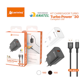 Kit Fonte Usb + Cabo Turbo 3.4A Peining