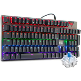 Teclado Gamer Mecânico com Fio LED RGB Metalizado Knup KP-TM010