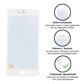 Vidro Apple Iphone 6 Plus Com Aro E Cola Oca