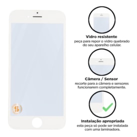 Vidro Apple Iphone 6S Com Aro E Cola Oca